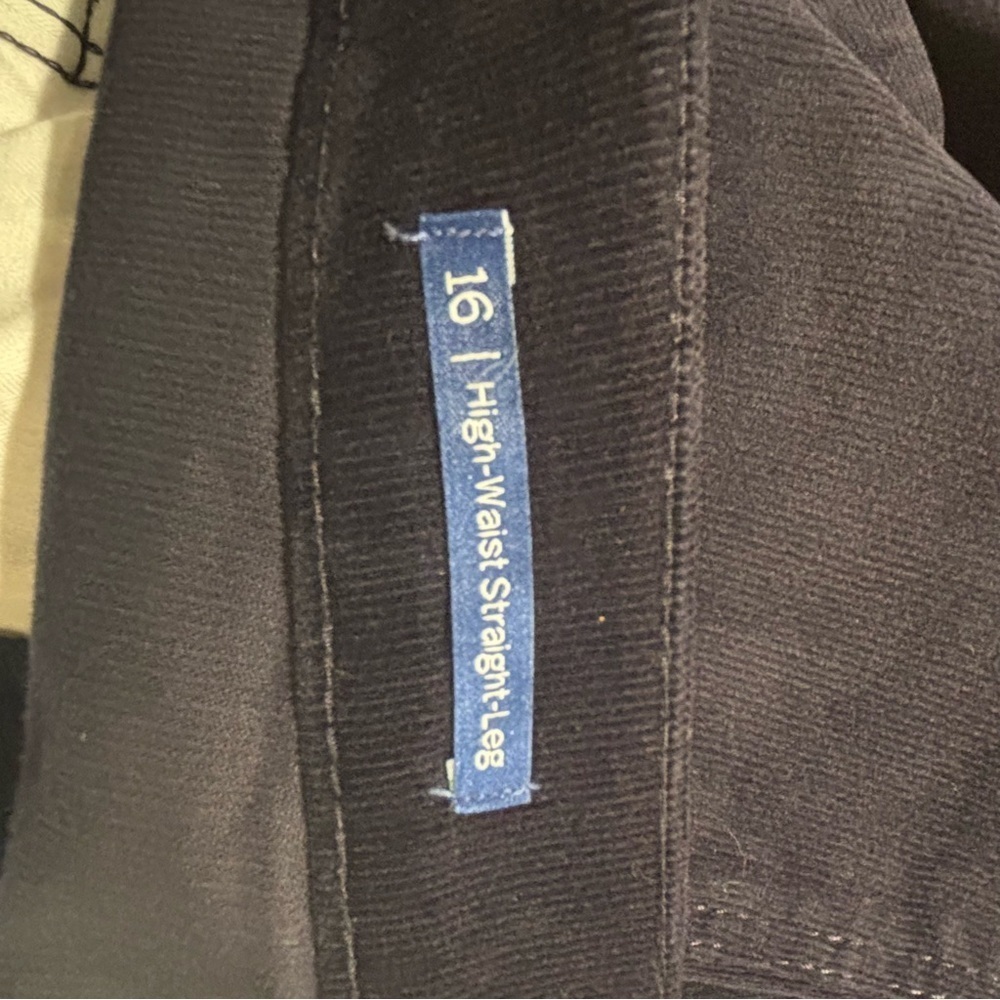 TALBOTS Sz 16 flawless high waist straight leg navy corduroy pants NEW WITH TAGS - Picture 11 of 15